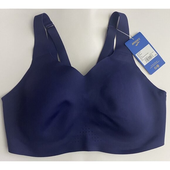 Brooks 36E Dare Underwire Run Sports Bra Navy Chafe Free Encapsulation - Picture 5 of 10